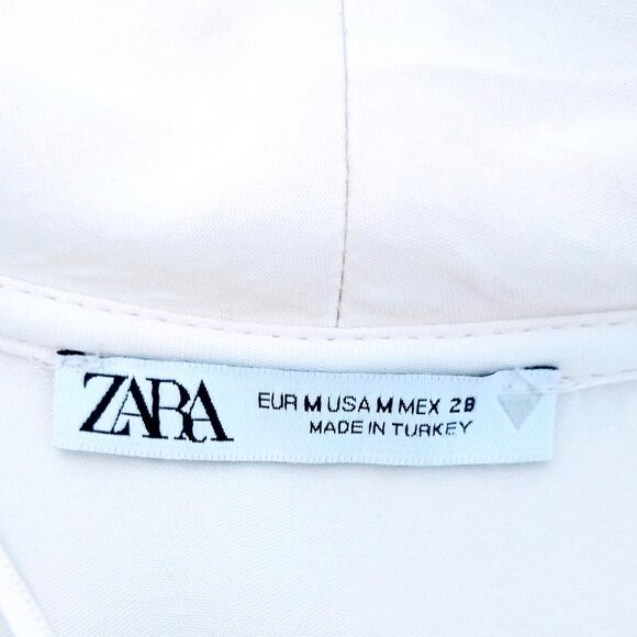 ZARA SATIN IVORY BLOUSE - Picture 13 of 15